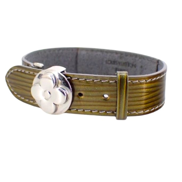 Louis Vuitton Olive Green Wish Bracelet with Silver Accent COA - Picture 5 of 9